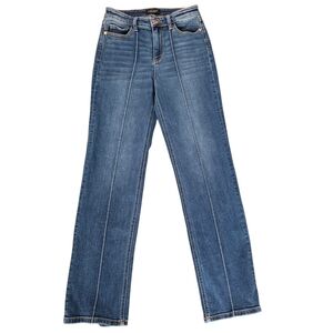 Judy Blue Mid-Blue High-Rise Straight Leg Jeans with Center Seams Size 7/28